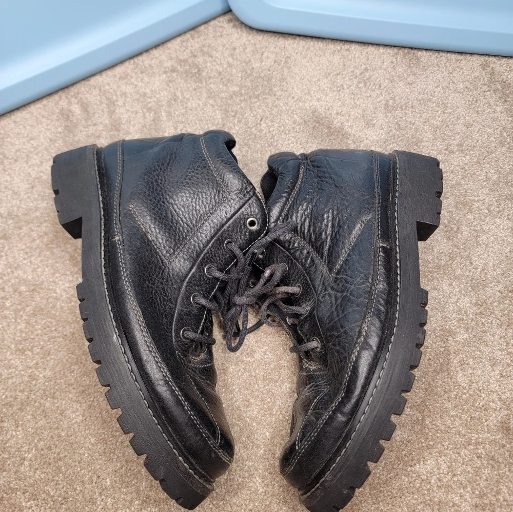 RJ COLT black leather men vintage boots 10.5